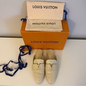Louis Vuitton Mare Open Back Loafers, Size 7